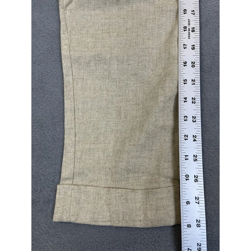 Vintage Express Campagnie Internationale Pants Womens 1/2‎ Cream Linen USA